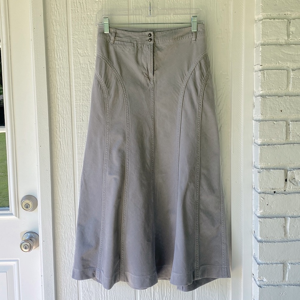 White House Black Market Gray Maxi Skirt